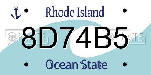 8D74B5 Rhode Island License Plate