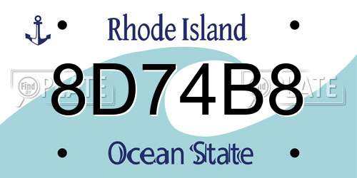 8D74B8 Rhode Island License Plate