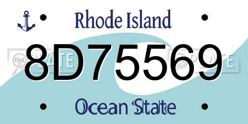 8D75569 Rhode Island License Plate