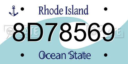 8D78569 Rhode Island License Plate