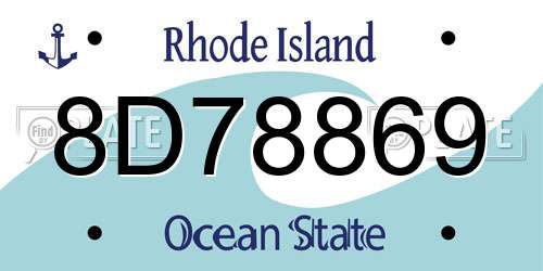 8D78869 Rhode Island License Plate
