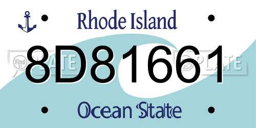 8D81661 Rhode Island License Plate