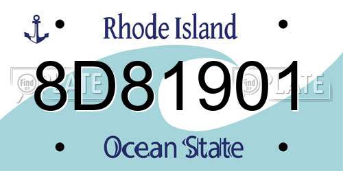 8D81901 Rhode Island License Plate