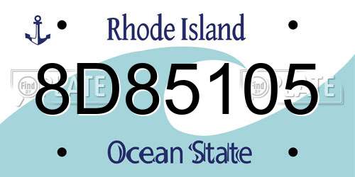 8D85105 Rhode Island License Plate