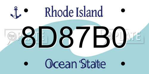 8D87B0 Rhode Island License Plate