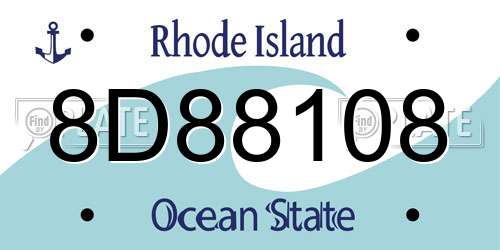 8D88108 Rhode Island License Plate
