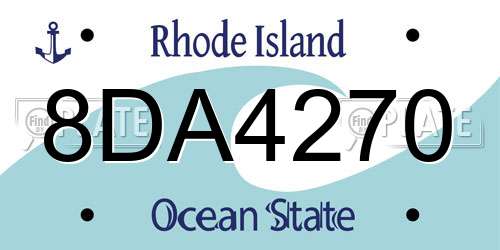 8DA4270 Rhode Island License Plate