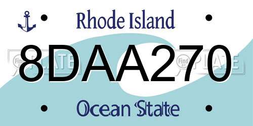 8DAA270 Rhode Island License Plate