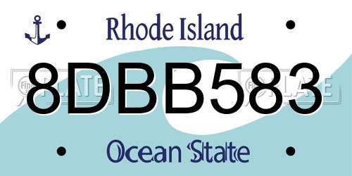 8DBB583 Rhode Island License Plate