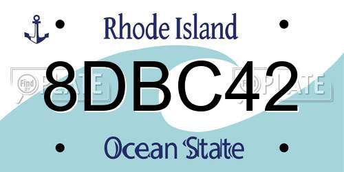 8DBC42 Rhode Island License Plate