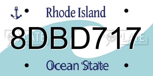 8DBD717 Rhode Island License Plate