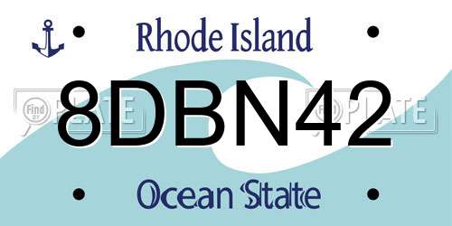 8DBN42 Rhode Island License Plate