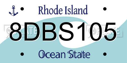 8DBS105 Rhode Island License Plate