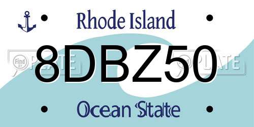 8DBZ50 Rhode Island License Plate