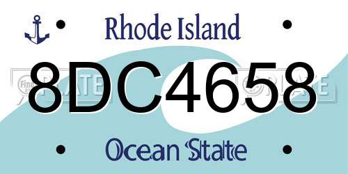 8DC4658 Rhode Island License Plate