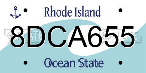 8DCA655 Rhode Island License Plate