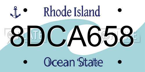 8DCA658 Rhode Island License Plate