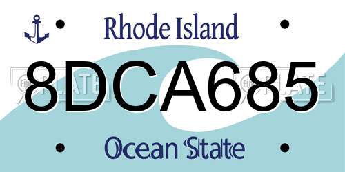 8DCA685 Rhode Island License Plate