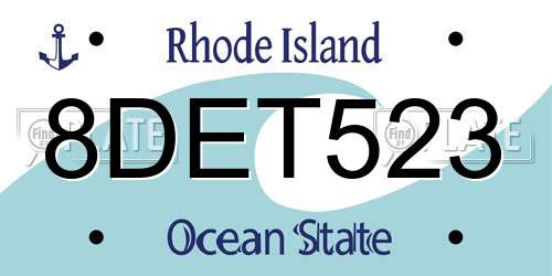 8DET523 Rhode Island License Plate