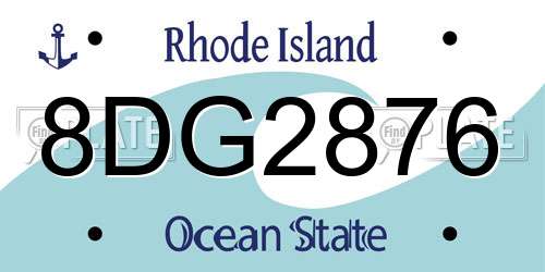 8DG2876 Rhode Island License Plate