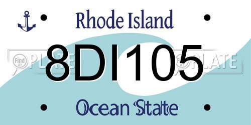 8DI105 Rhode Island License Plate