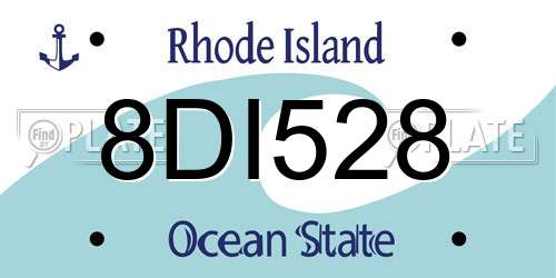 8DI528 Rhode Island License Plate
