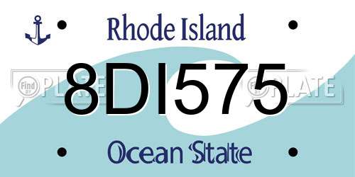 8DI575 Rhode Island License Plate
