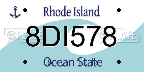 8DI578 Rhode Island License Plate