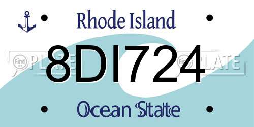 8DI724 Rhode Island License Plate