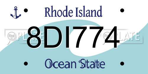 8DI774 Rhode Island License Plate