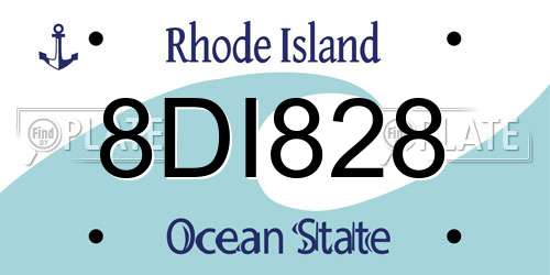 8DI828 Rhode Island License Plate