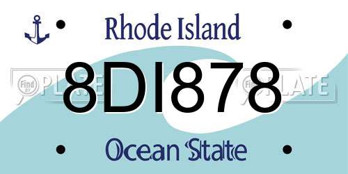 8DI878 Rhode Island License Plate