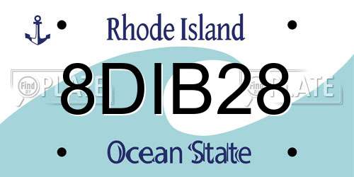 8DIB28 Rhode Island License Plate