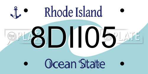 8DII05 Rhode Island License Plate