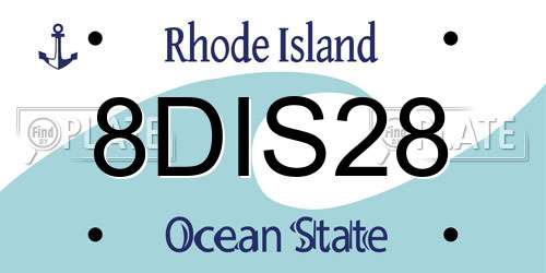 8DIS28 Rhode Island License Plate