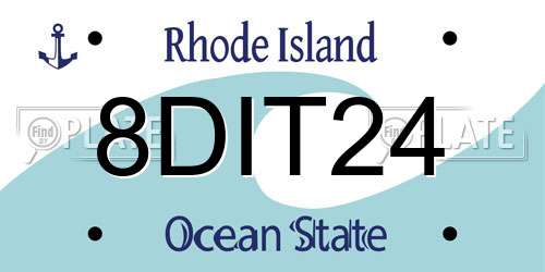 8DIT24 Rhode Island License Plate