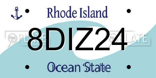 8DIZ24 Rhode Island License Plate