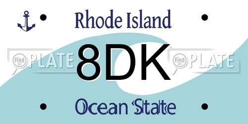 8DK Rhode Island License Plate