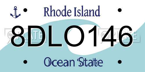 8DLO146 Rhode Island License Plate