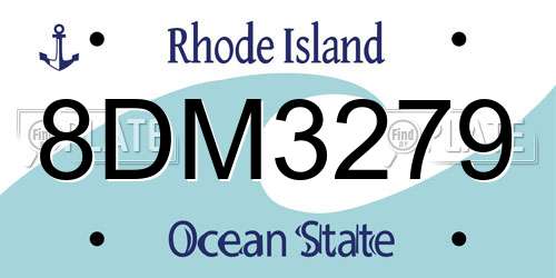 8DM3279 Rhode Island License Plate