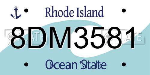 8DM3581 Rhode Island License Plate