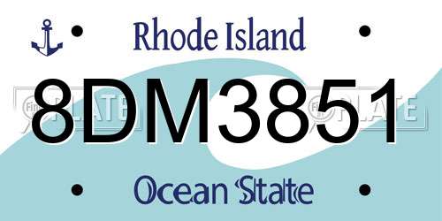 8DM3851 Rhode Island License Plate