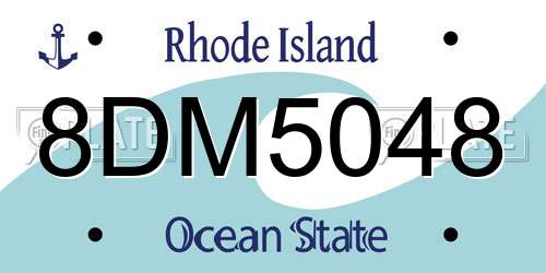 8DM5048 Rhode Island License Plate