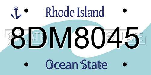 8DM8045 Rhode Island License Plate