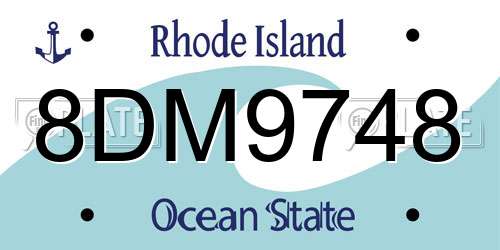 8DM9748 Rhode Island License Plate