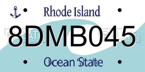8DMB045 Rhode Island License Plate