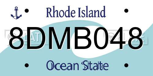 8DMB048 Rhode Island License Plate