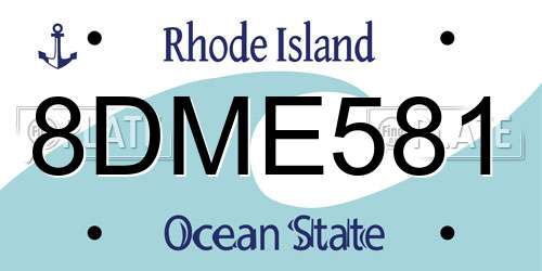 8DME581 Rhode Island License Plate