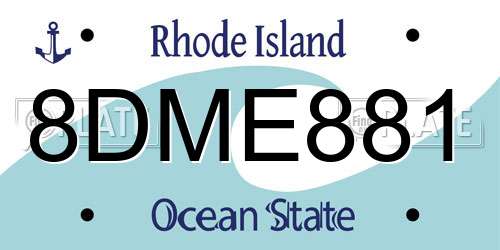 8DME881 Rhode Island License Plate