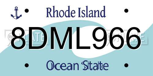 8DML966 Rhode Island License Plate